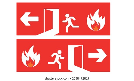 Emergency Exit Door Set Fire Exit Stock Vector (Royalty Free ...