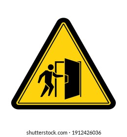 Emergency exit door sign and symbol design vector illustration