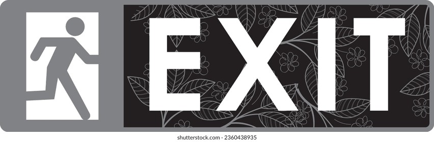 emergency exit door signage, vector illustration. template ready to print high resolution file.good for office building,hotel,hospital,supermarket,mall
