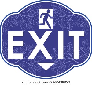 emergency exit door signage, vector illustration. template ready to print high resolution file.good for office building,hotel,hospital,supermarket,mall