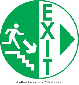 emergency exit door signage, vector illustration. template ready to print high resolution file.good for office building,hotel,hospital,supermarket,mall