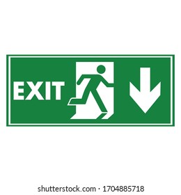 Emergency Exit Door Vector Direction Arrow Stock Vector (Royalty Free ...