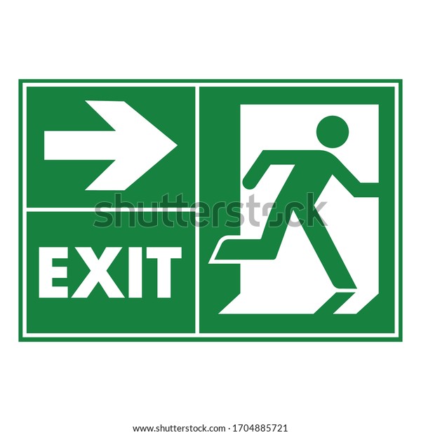 Emergency Exit Door Vector Direction Arrow Stock Vector (Royalty Free ...