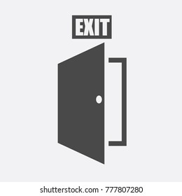 emergency exit door vector icon for buildings escape 