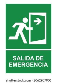 Emergency Exit Door Vector Means Salida Stock Vector (Royalty Free ...