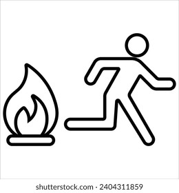 Emergency Exit Door, Emergency web icon in line style