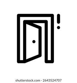 Emergency exit. Editable stroke vector icon.