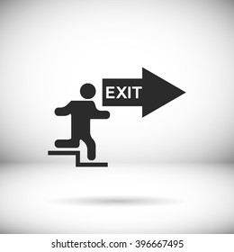 Emergency exit. EPS 10 Flat Icon. Vector Illustration.