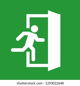 Emergency Exit, Escape Route Sign. Vector Illustration