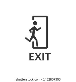 Emergency exit, escape route sign. Safe condition sign