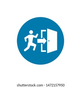 Emergency exit, escape route sign. Vector illustration