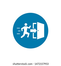 Emergency exit, escape route sign. Vector illustration