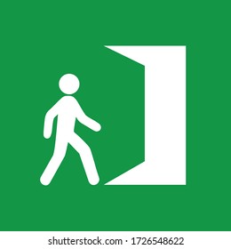 Emergency exit, escape route sign. Vector illustration