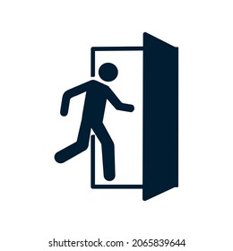 Emergency Exit. Escape Route Sign. Safety Vector Illustration