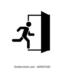 Emergency Exit, Escape Route Sign. Vector Illustration