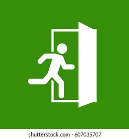 Emergency Exit Escape Route Sign Vector Stock Vector (Royalty Free ...