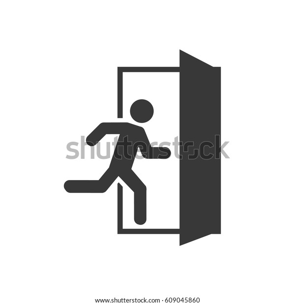 Emergency\
exit, escape route sign. Vector\
illustration
