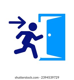 Emergency exit, Fire door, evacuate, Workplace fires, Fire Safety, Evacuation, Manage Visitors, Slippery floor road, Fall falling danger accident, escape route.