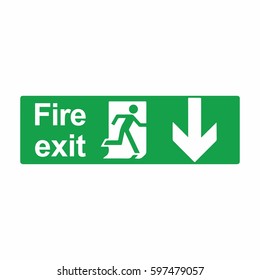 Emergency exit or fire exit sign vector design isolated on white background