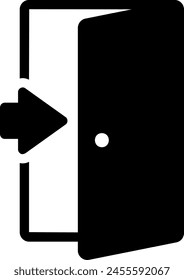 Emergency exit glyph icon illustration vector