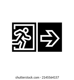 emergency exit glyph icon vector. emergency exit sign. isolated contour symbol black illustration