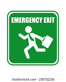 emergency exit graphic design , vector illustration
