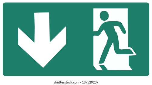 Emergency Exit Green Label Isolated Vector Stock Vector (Royalty Free ...