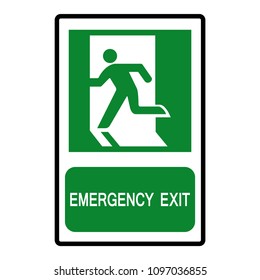 Emergency Exit Green Sign,Vector Illustration, Isolate On White Background Icon. EPS10