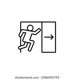 Emergency exit icon Flat fill set collection