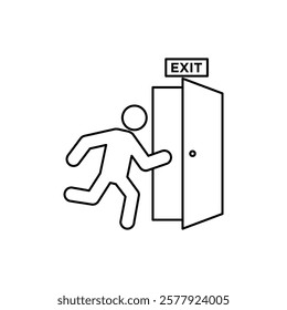 Emergency exit icon Flat illustration sign