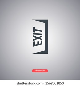 Emergency exit. Icon in flat style isolated on white background. Vector illustration.