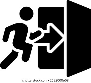 Emergency Exit Icon Glyph Vector Illustration