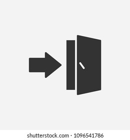 Emergency exit icon illustration,vector door sign symbol
