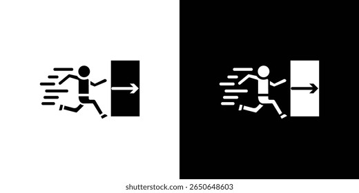 Emergency exit icon Isolated flat vector in outline