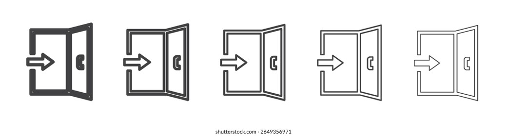 Emergency exit icon Line graphics illustration symbol