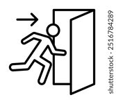 Emergency Exit icon line vector illustration