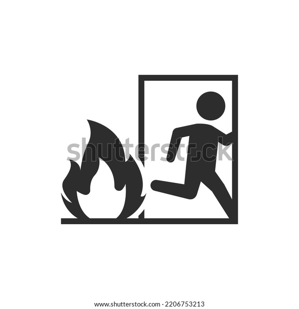 Emergency Exit Icon Monochrome Black White Stock Vector (Royalty Free ...