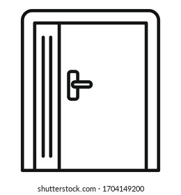 Emergency exit icon. Outline emergency exit vector icon for web design isolated on white background