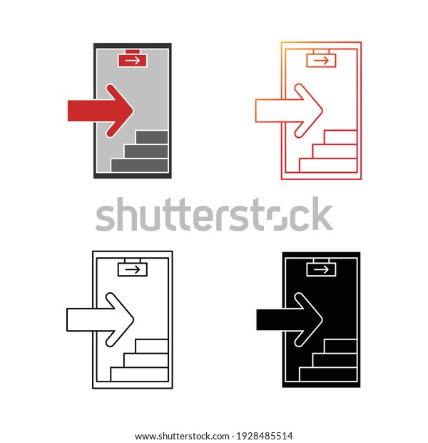 Emergency exit icon pack, eps\
10