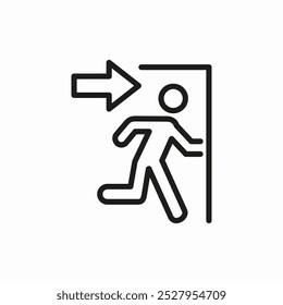 emergency exit icon sign vector