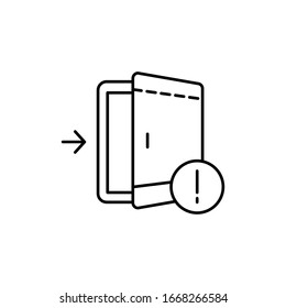 Notausgang, Symbol. Einfache Vektorillustration, Rahmenelemente der Sicherheit am Arbeitsplatz für i und ux, Website oder mobile Anwendungen