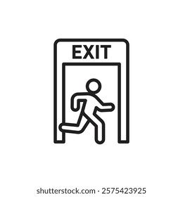 Emergency exit icon Simple thin outline