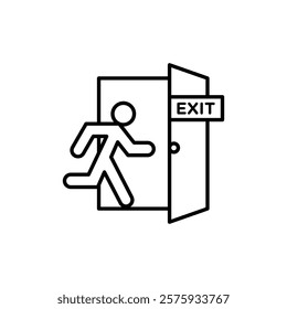 Emergency exit icon simple vector symbol