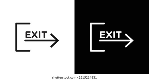 Emergency exit icon Thin line flat illustration