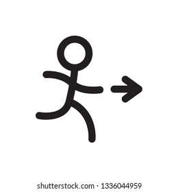 Emergency exit icon in trendy outline style design. Vector graphic illustration. Editable vector stroke. EPS 10.