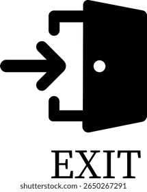 Emergency Exit Icon. Vector illustration of running man and exit door sign. Escape and evacuation symbol. Various exit sign isolated white background.Evacuation and relocation of people to safety.