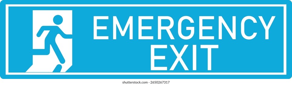 Emergency Exit Icon. Vector illustration of running man and exit door sign. Escape and evacuation symbol. Various exit sign isolated white background.Evacuation and relocation of people to safety.