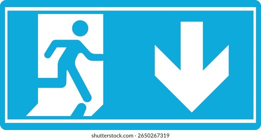 Emergency Exit Icon. Vector illustration of running man and exit door sign. Escape and evacuation symbol. Various exit sign isolated white background.Evacuation and relocation of people to safety.