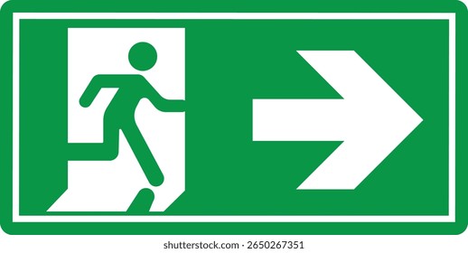 Emergency Exit Icon. Vector illustration of running man and exit door sign. Escape and evacuation symbol. Various exit sign isolated white background.Evacuation and relocation of people to safety.