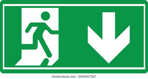 Ícone De Saída De Emergência. Ilustração vetorial de homem correndo e sinal da porta de saída. Símbolo de fuga e evacuação. Vários sinal de saída isolado fundo branco.Evacuação e relocação de pessoas para a segurança.